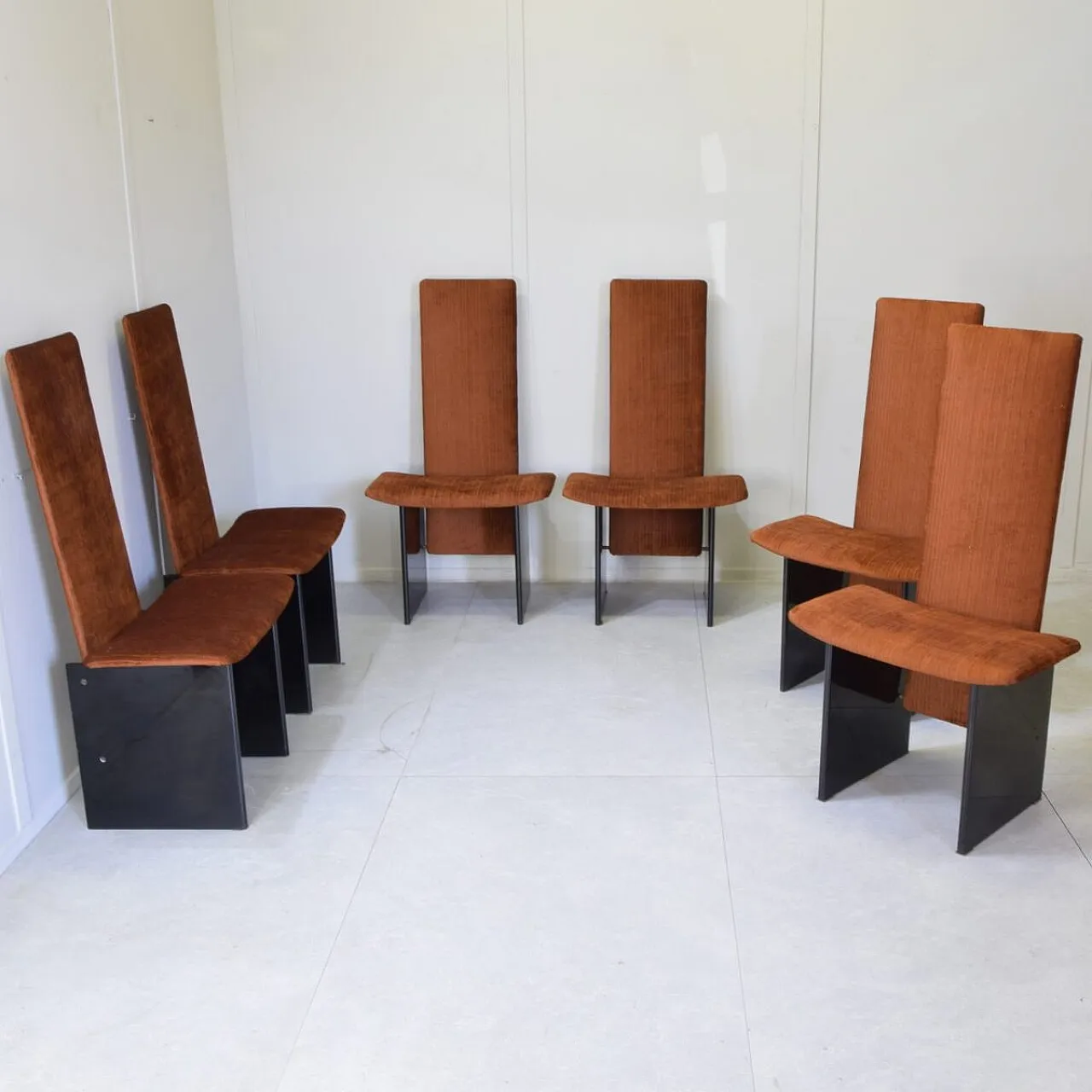 6 Rennie Rust Corduroy chairs by Kazuhide Takahama for Gavina, 1970s 3