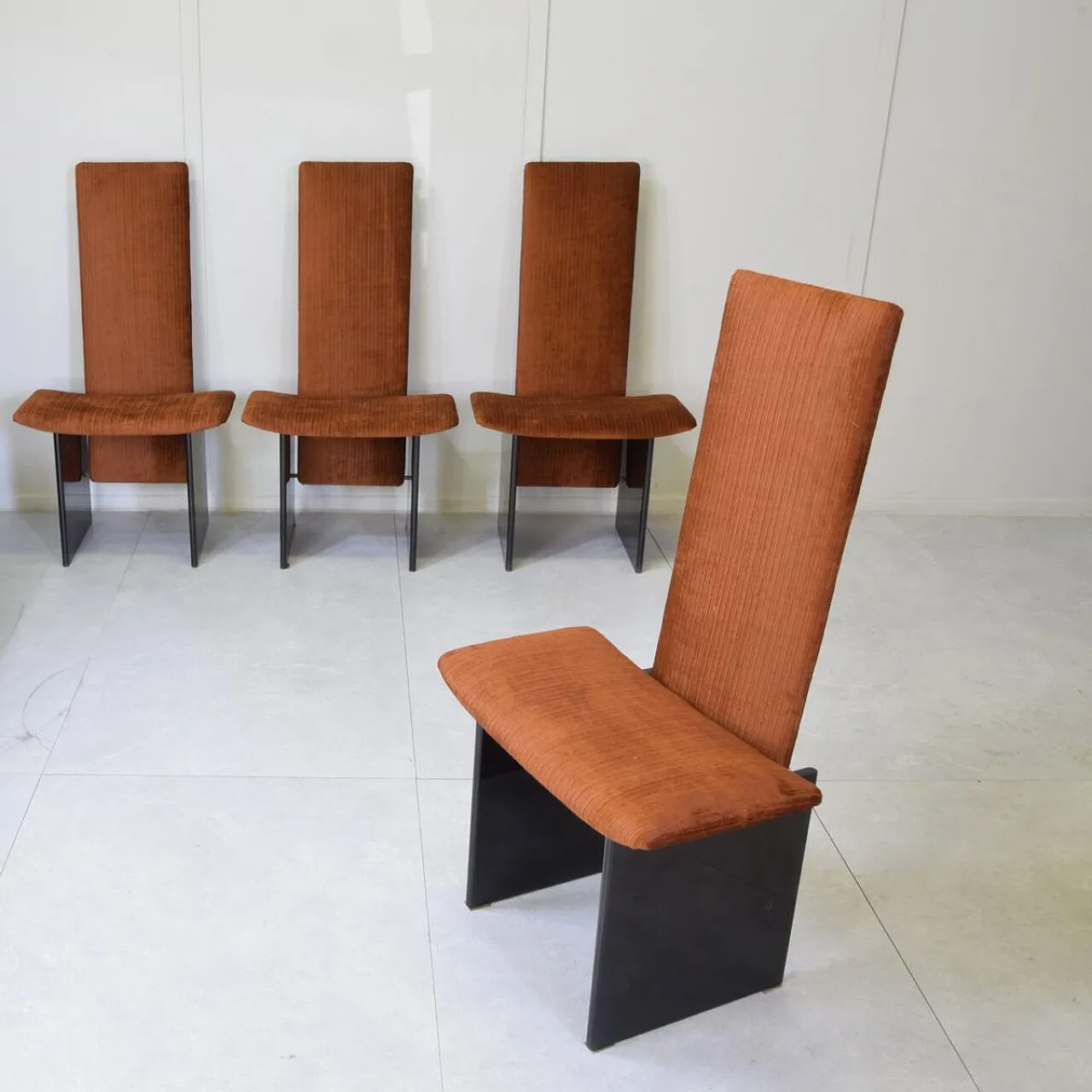 6 Rennie Rust Corduroy chairs by Kazuhide Takahama for Gavina, 1970s 5