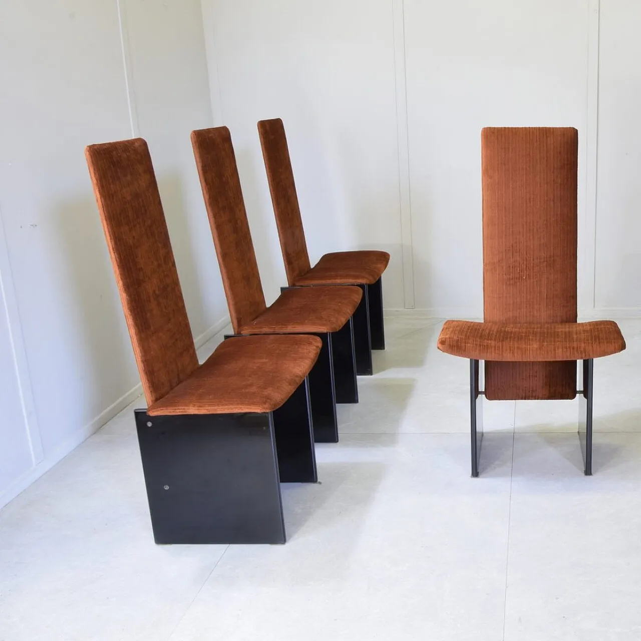 6 Rennie Rust Corduroy chairs by Kazuhide Takahama for Gavina, 1970s 7