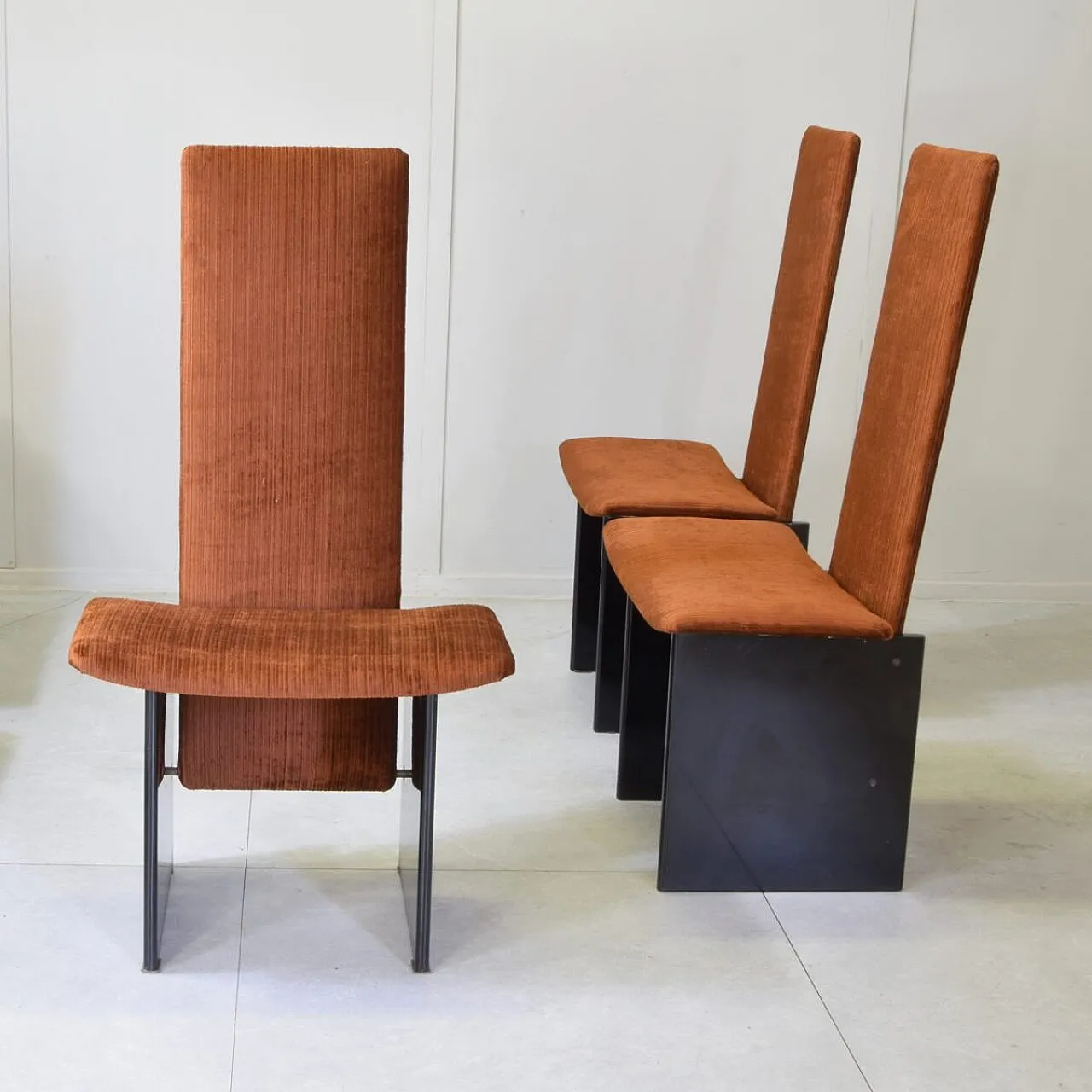 6 Rennie Rust Corduroy chairs by Kazuhide Takahama for Gavina, 1970s 9