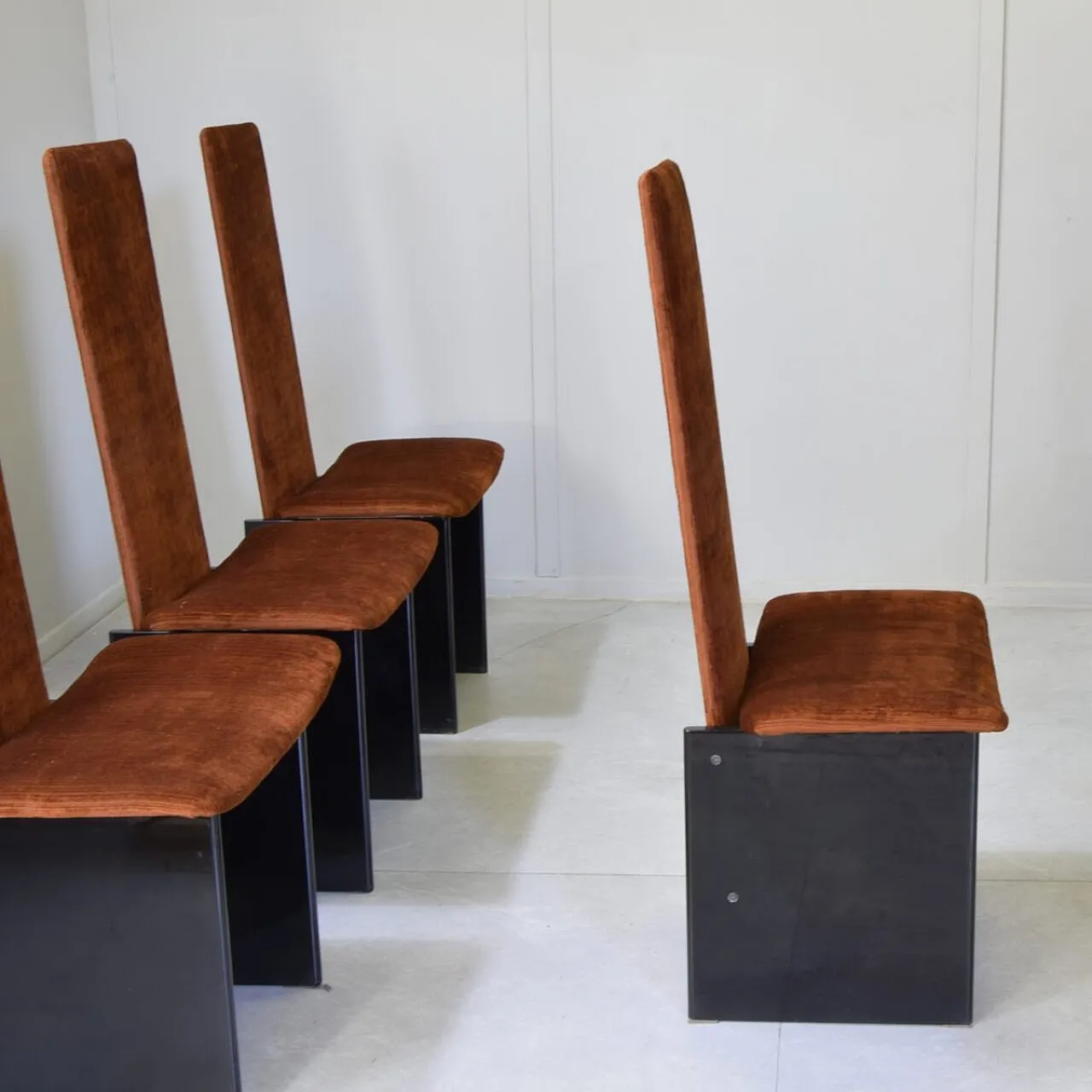 6 Rennie Rust Corduroy chairs by Kazuhide Takahama for Gavina, 1970s 10