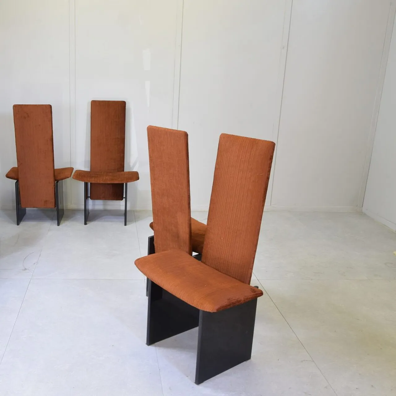 6 Rennie Rust Corduroy chairs by Kazuhide Takahama for Gavina, 1970s 12
