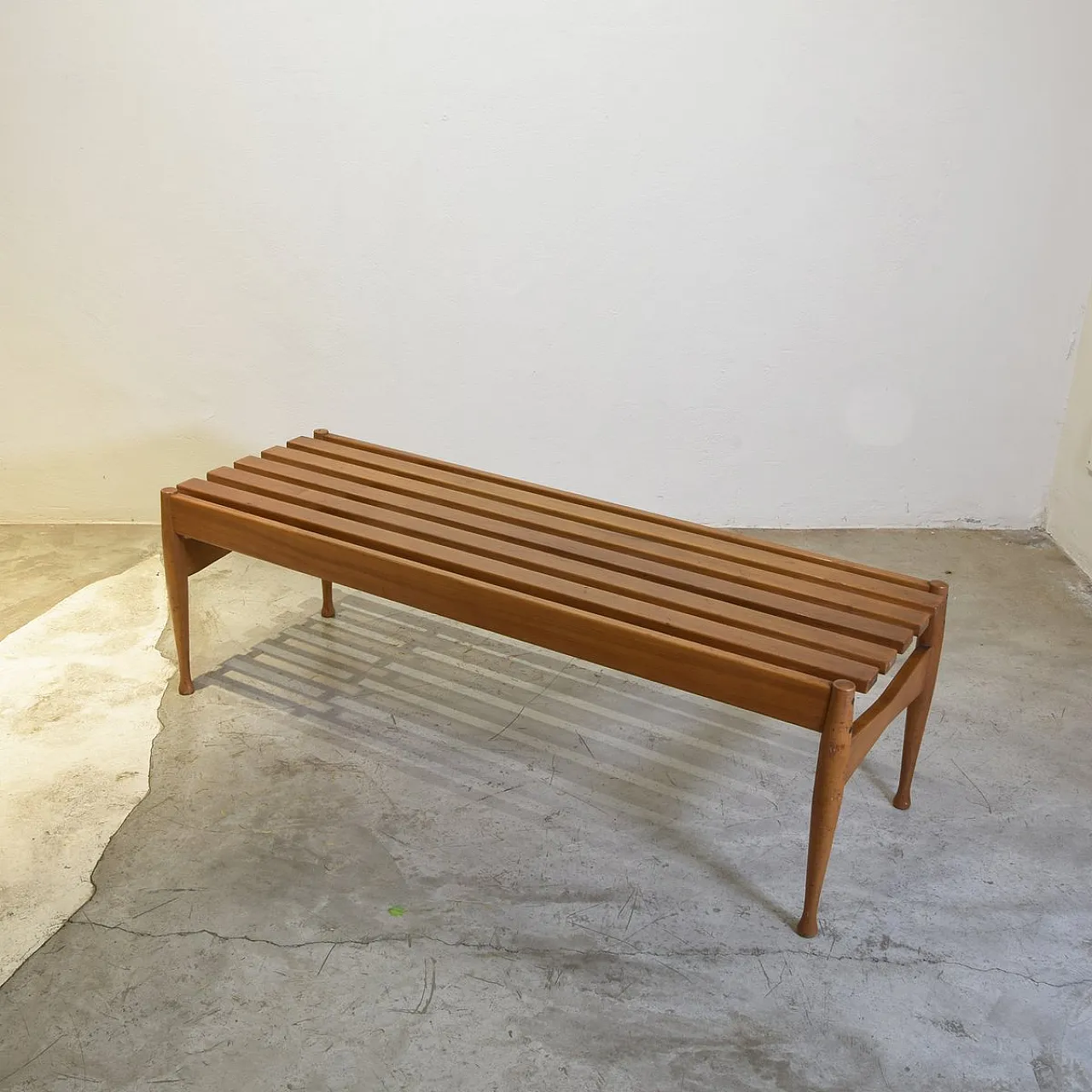Slatted bench in beech attr. to Gio Ponti for Fratelli Reguitti, 1960s 1