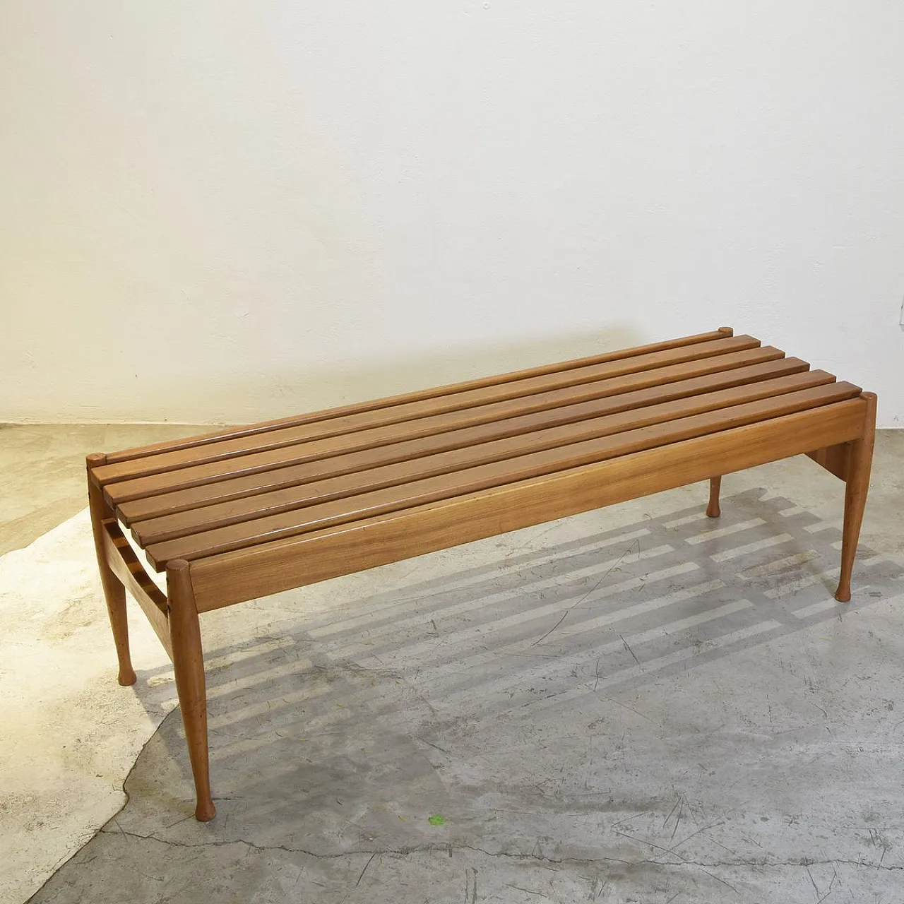 Slatted bench in beech attr. to Gio Ponti for Fratelli Reguitti, 1960s 3