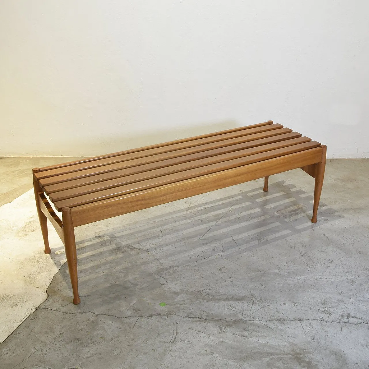 Slatted bench in beech attr. to Gio Ponti for Fratelli Reguitti, 1960s 5