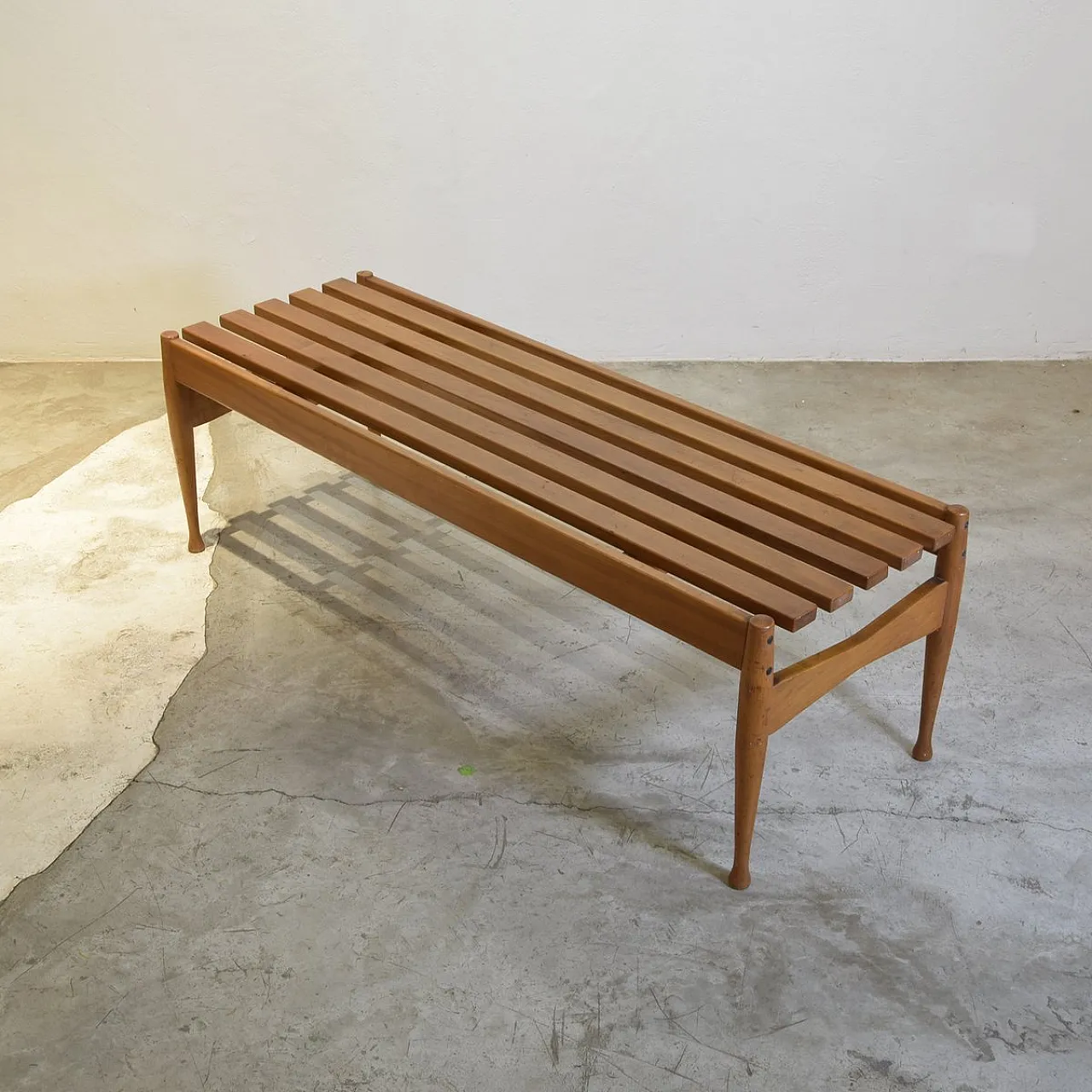 Slatted bench in beech attr. to Gio Ponti for Fratelli Reguitti, 1960s 8