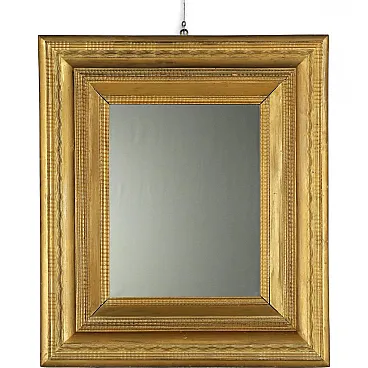 Gilded wood mirror with guilloche frame, 19th century