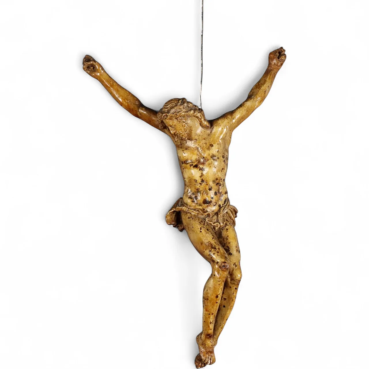Carved and lacquered wooden crucifix, 18th century 9