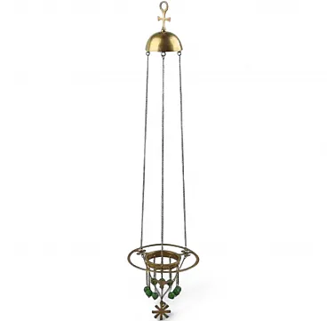 Hanging oil lamp by Sergei Ivanovich Vashkov, early 20th century