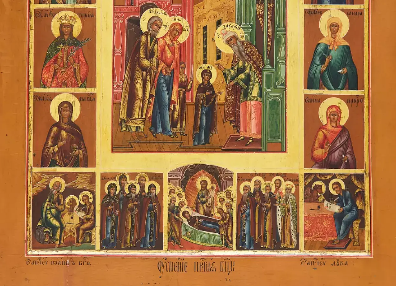 Icona del ciclo delle feste scelte della Madre di Dio, '800 4