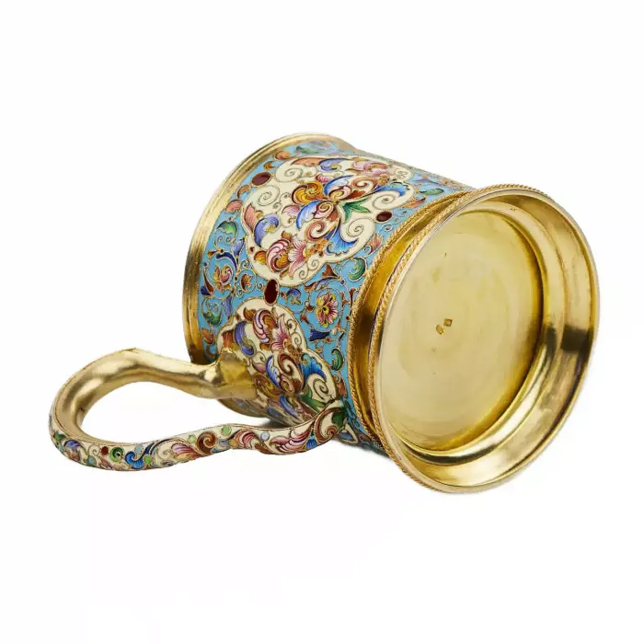 Portabicchieri da tè in argento, fine '800 2
