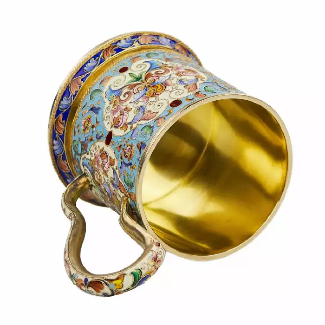 Portabicchieri da tè in argento, fine '800 3