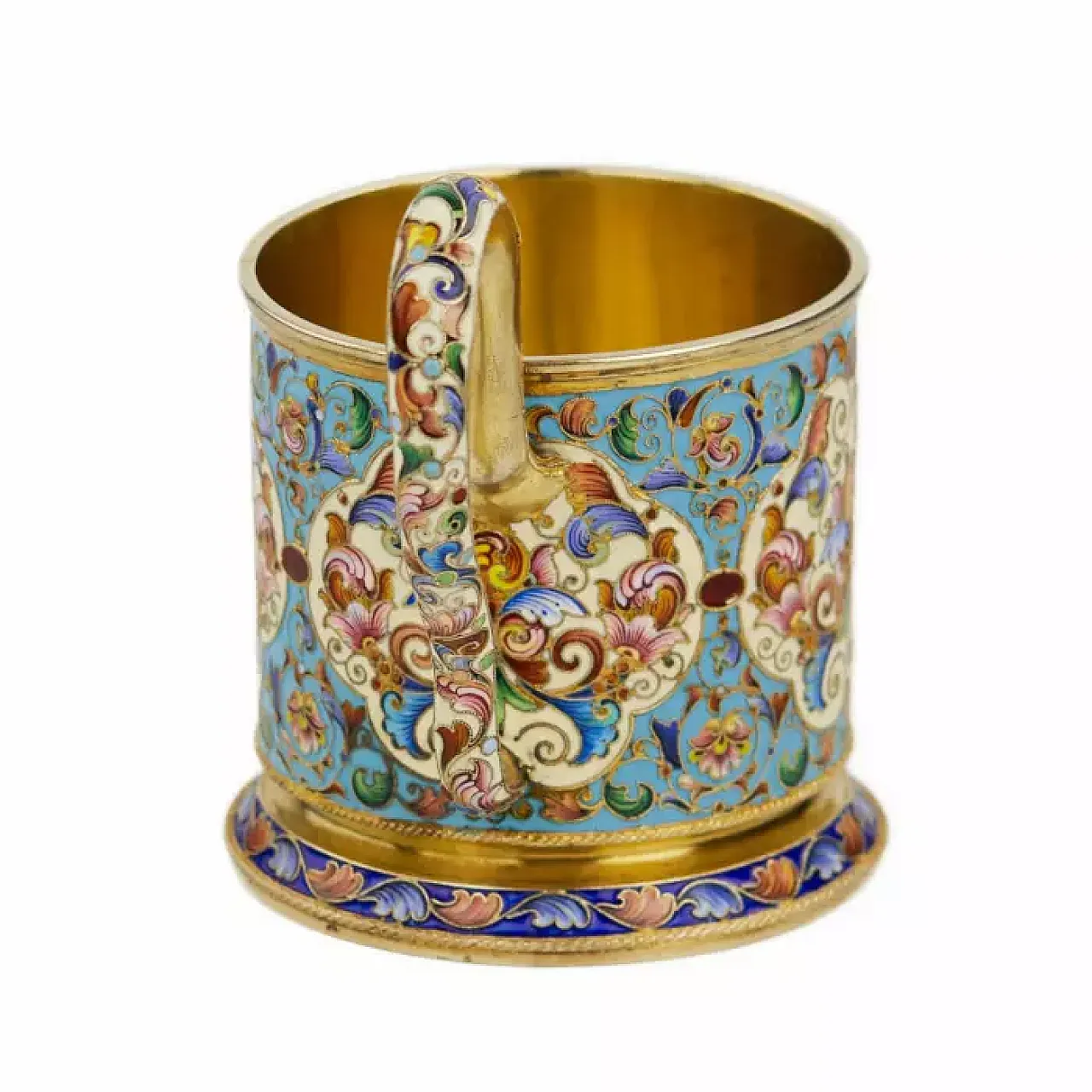 Portabicchieri da tè in argento, fine '800 4