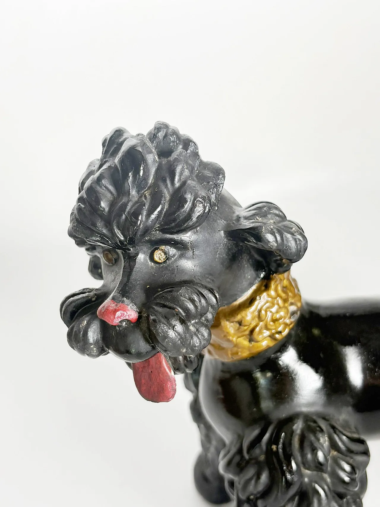 Scultura di barboncino in gesso patinato, anni '70 5