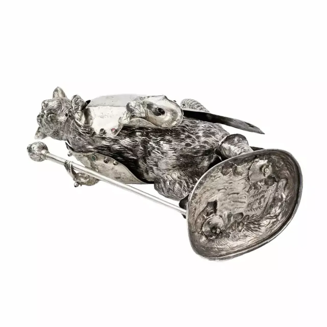 Figura in argento del personaggio del Gatto con gli stivali, '800 5
