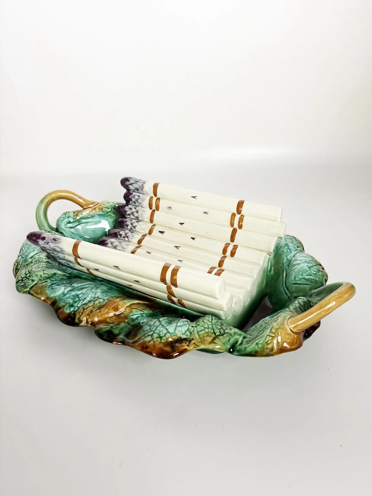 Piatto da portata per asparagi in maiolica, '800 6