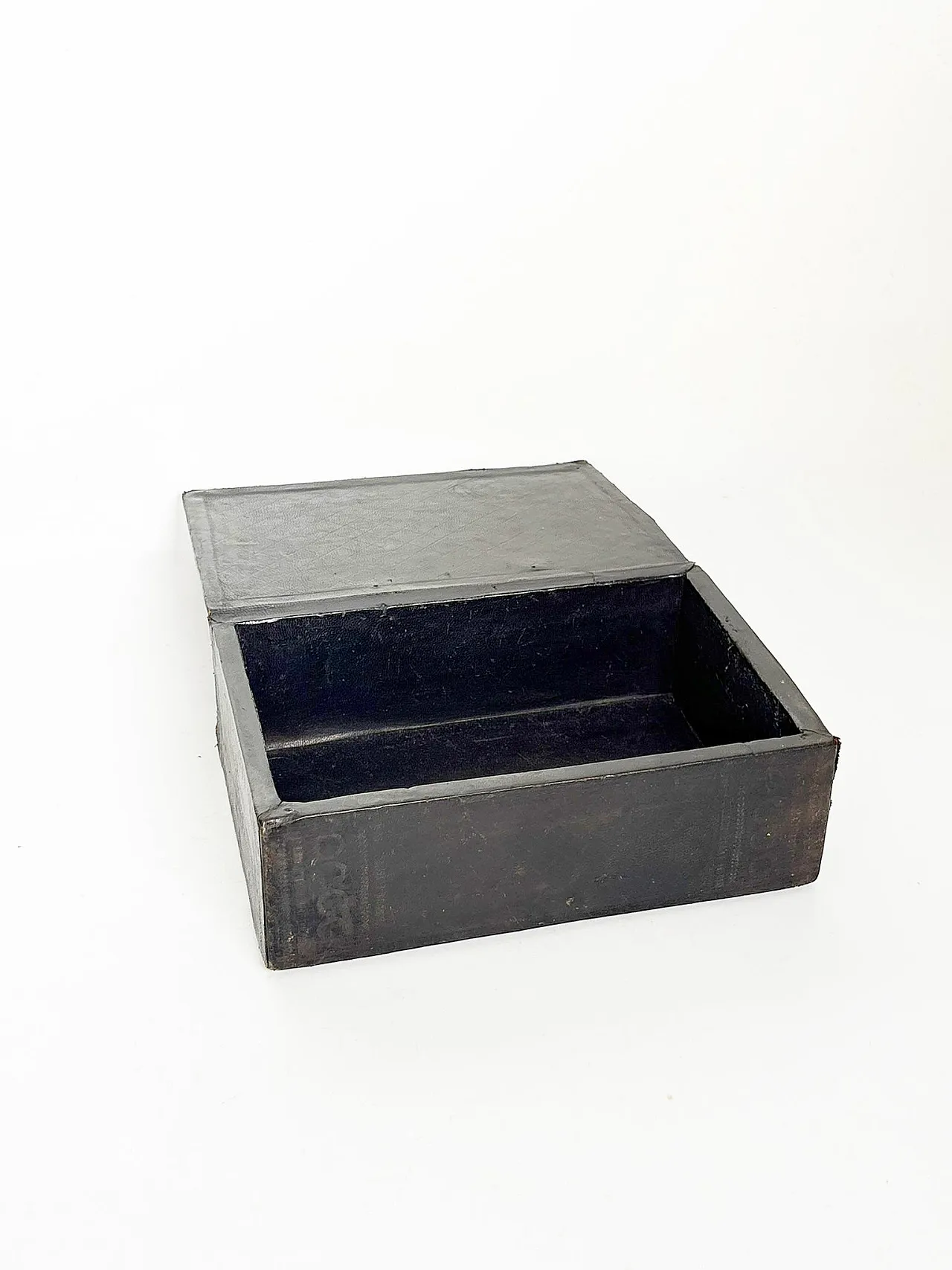 Embossed black leather box, 1950s 4