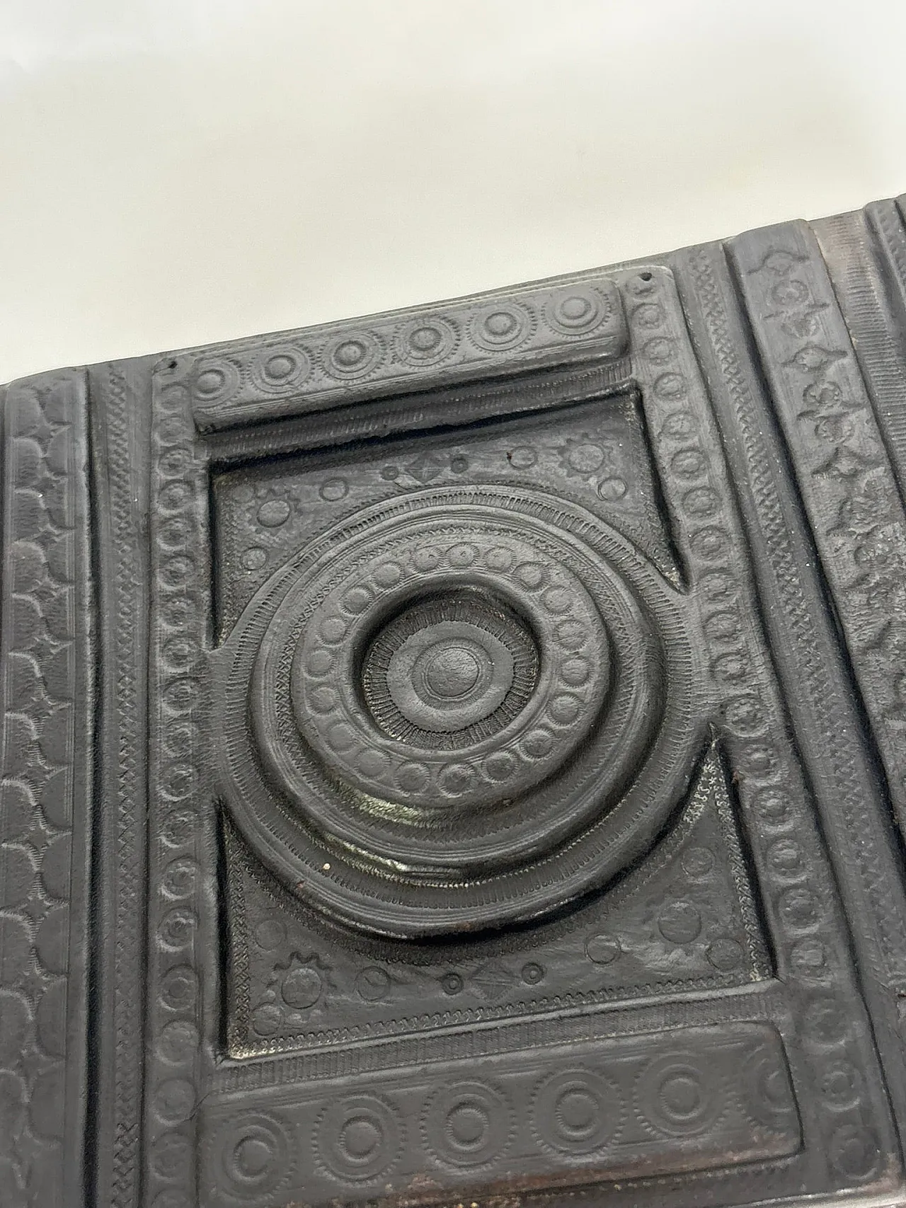 Embossed black leather box, 1950s 7