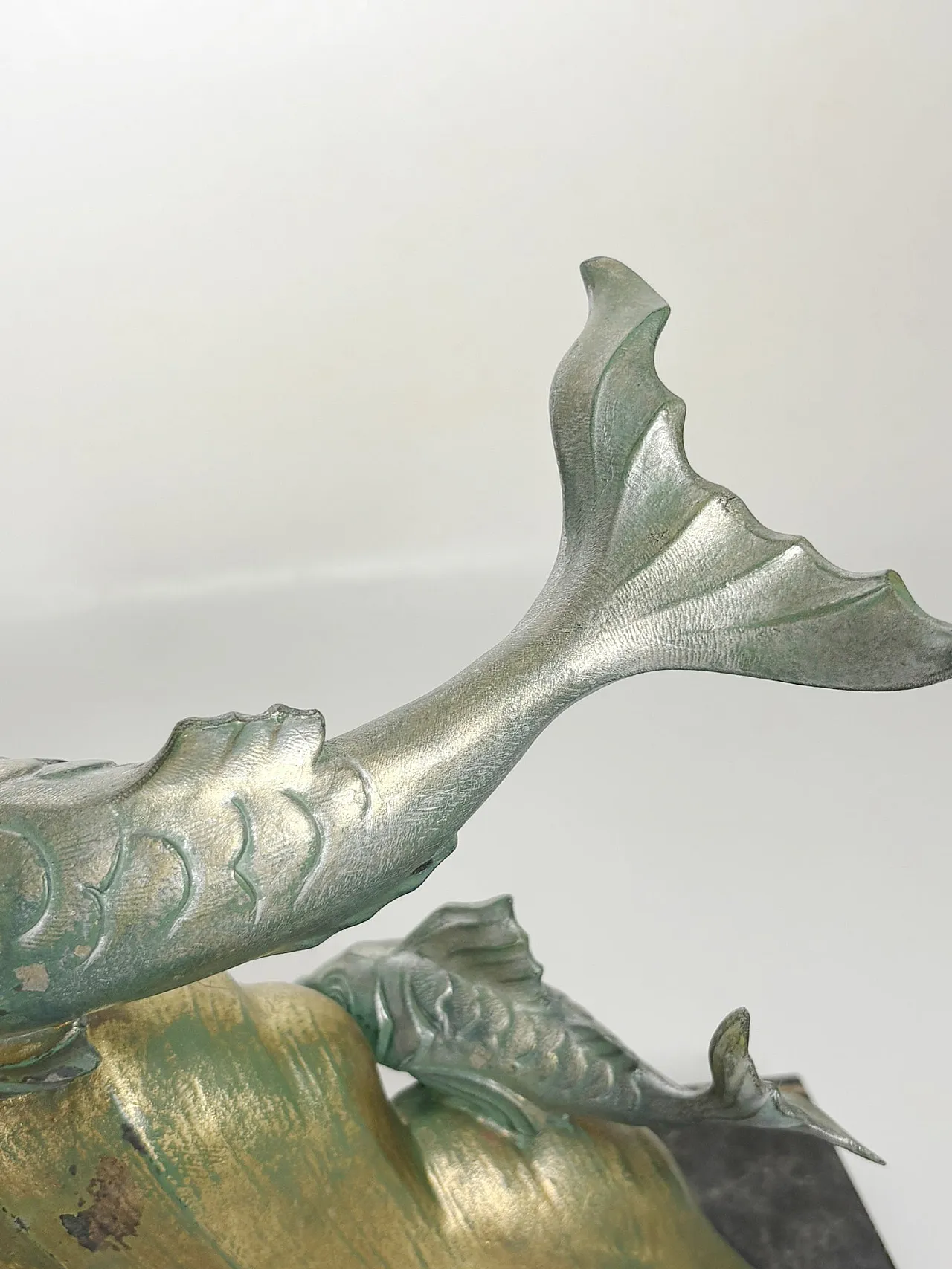 Bronze and marble sculpture depicting a fish, 1950s 7