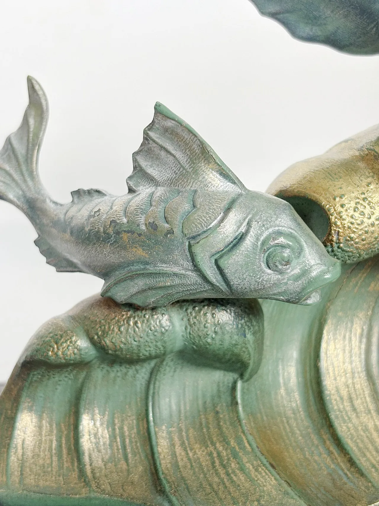 Bronze and marble sculpture depicting a fish, 1950s 12