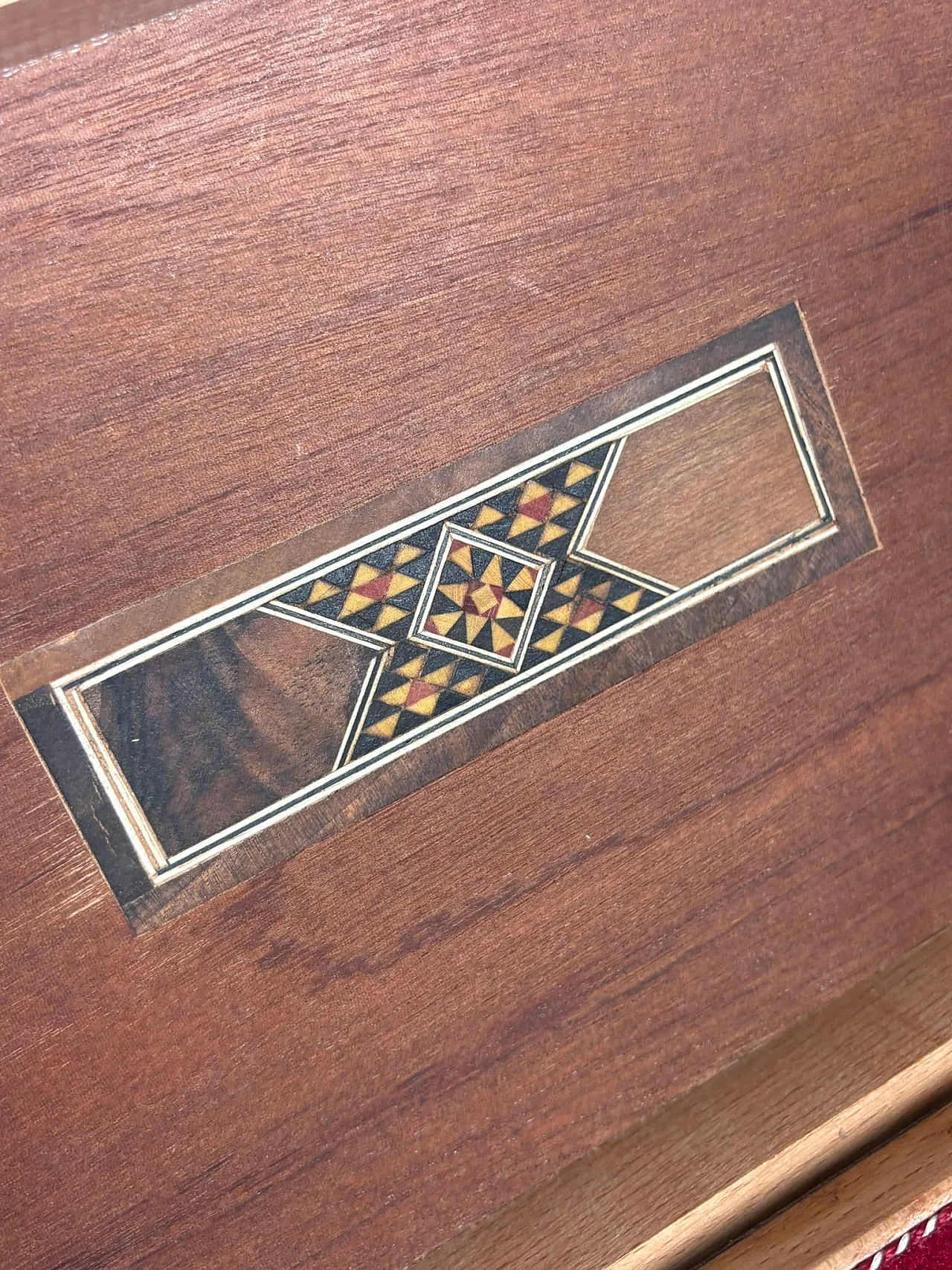 Scatola con intarsio in legno, anni ’70 9