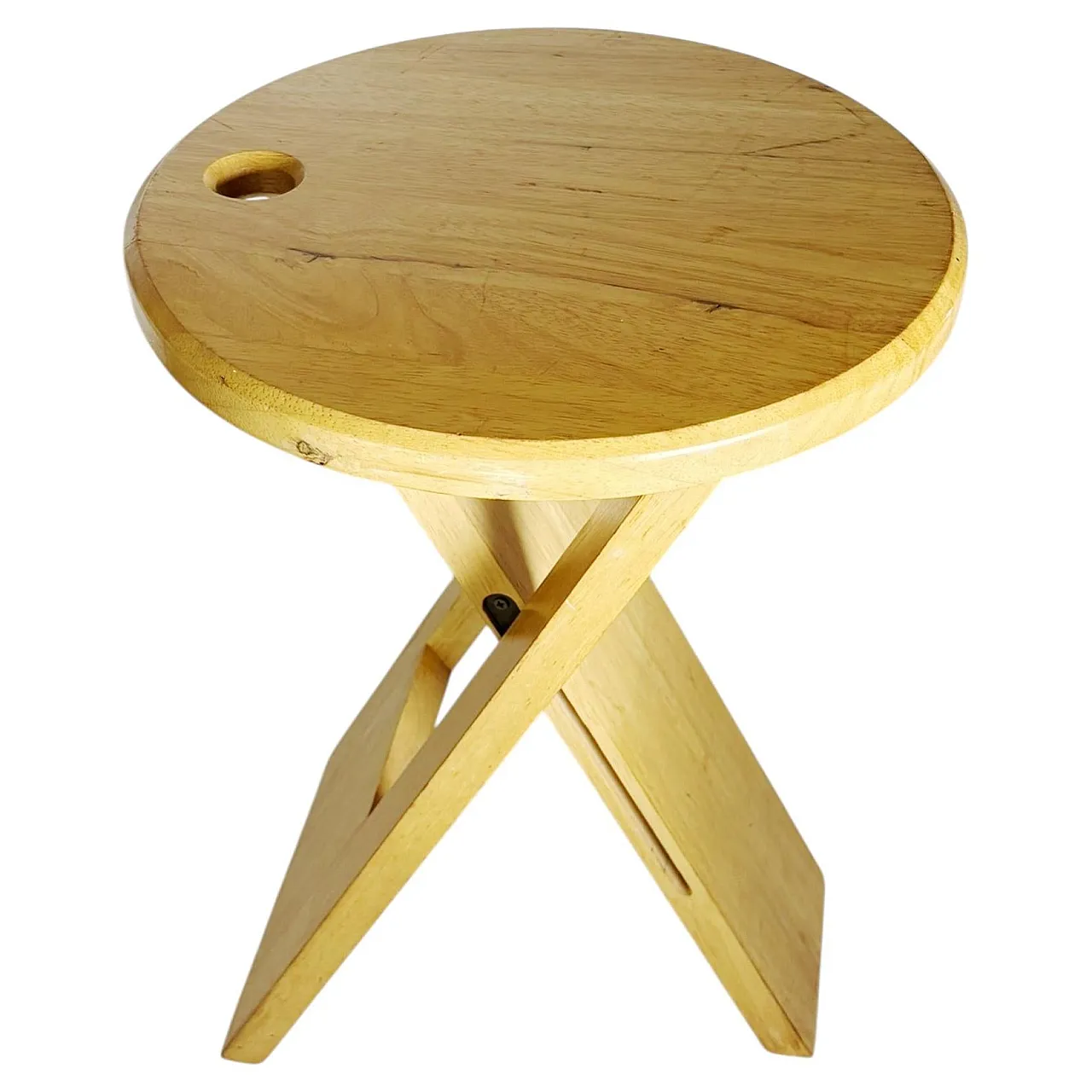 Sgabello in legno di Roger Tallon, anni '70 1