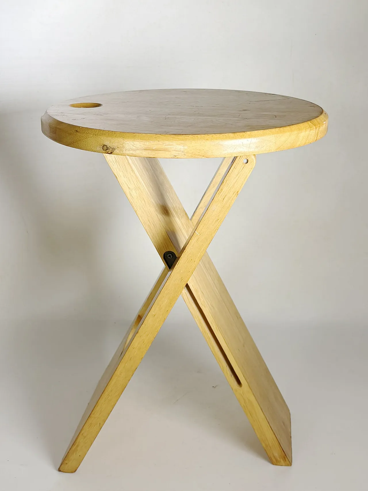 Sgabello in legno di Roger Tallon, anni '70 2