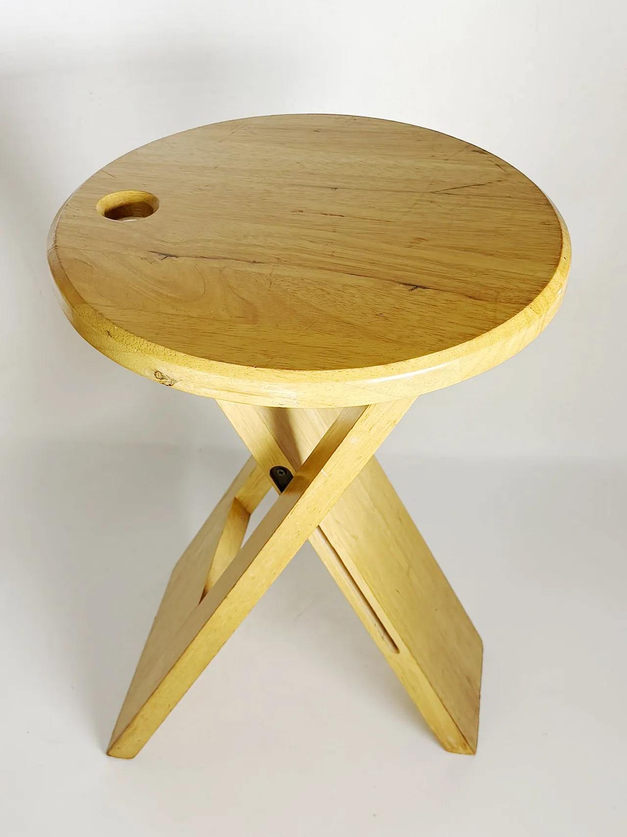 Sgabello in legno di Roger Tallon, anni '70 3