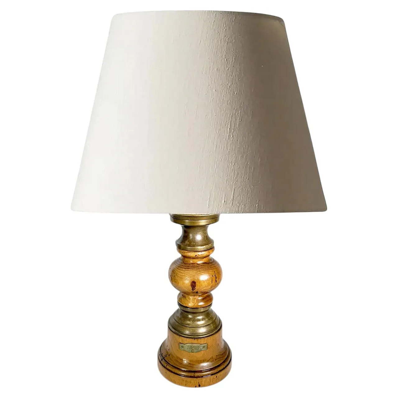 Rustic wooden table lamp, 1960s 1