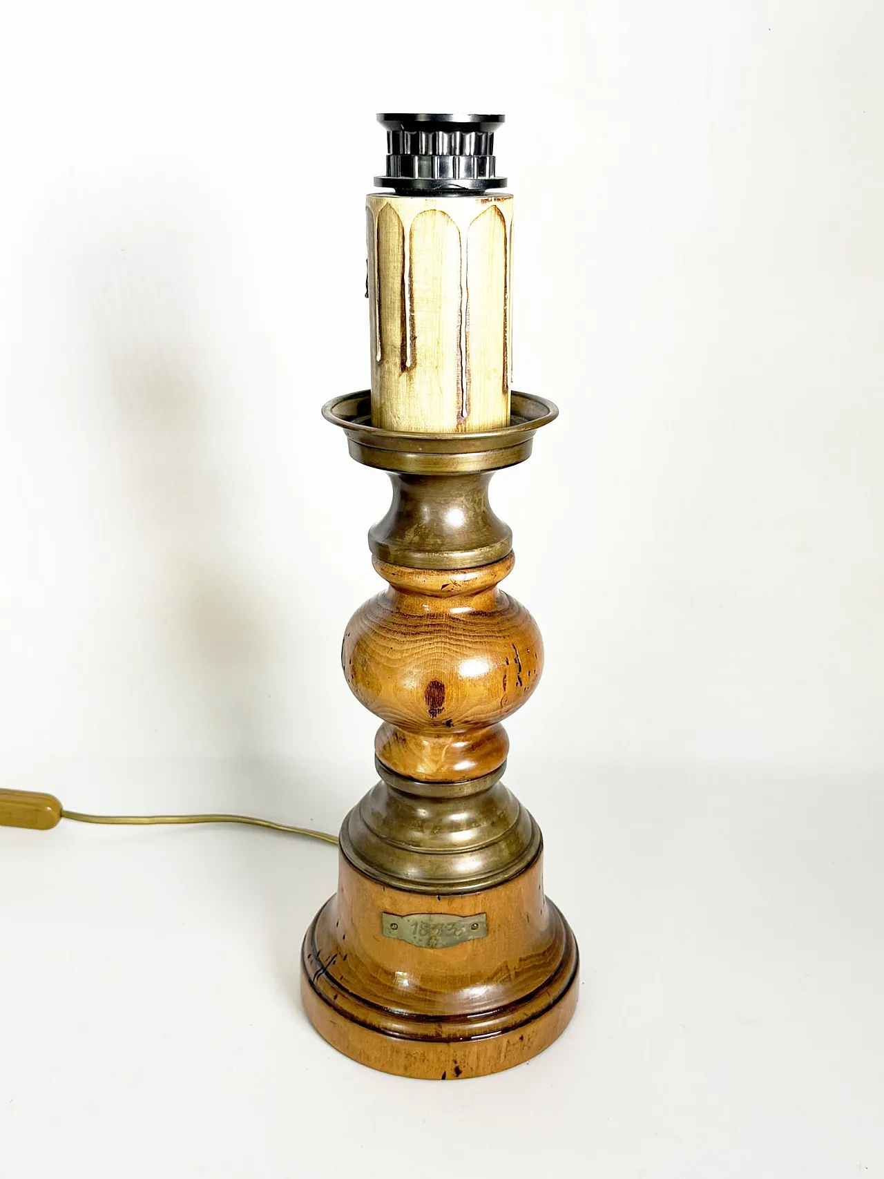 Rustic wooden table lamp, 1960s 2