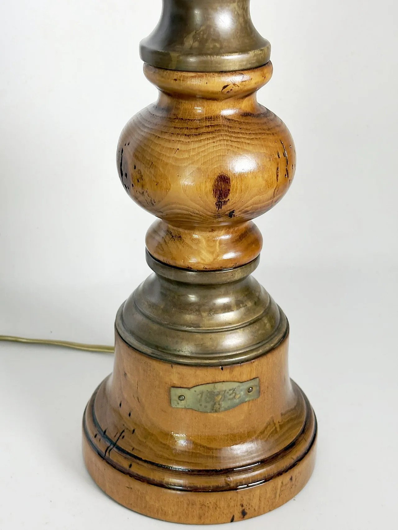 Rustic wooden table lamp, 1960s 7
