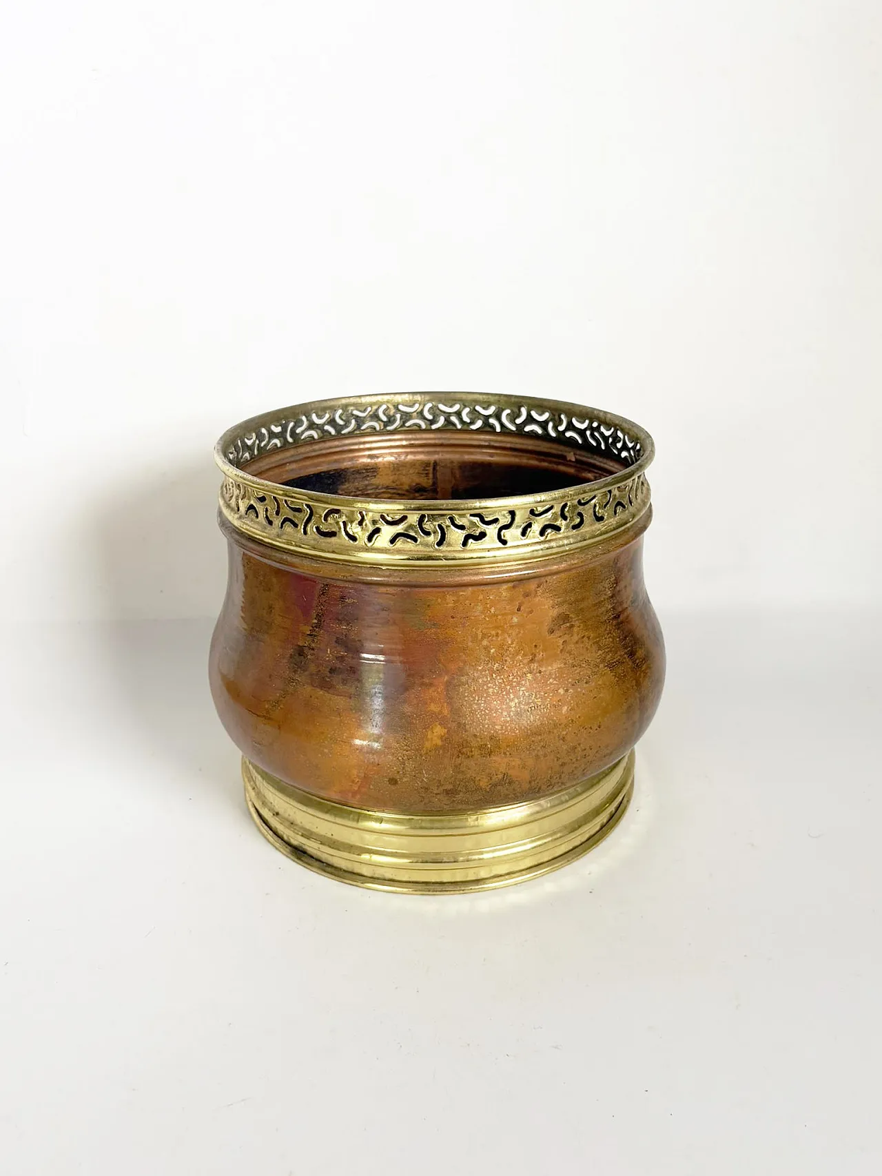 Brass and metal flower vase, 1970s 2