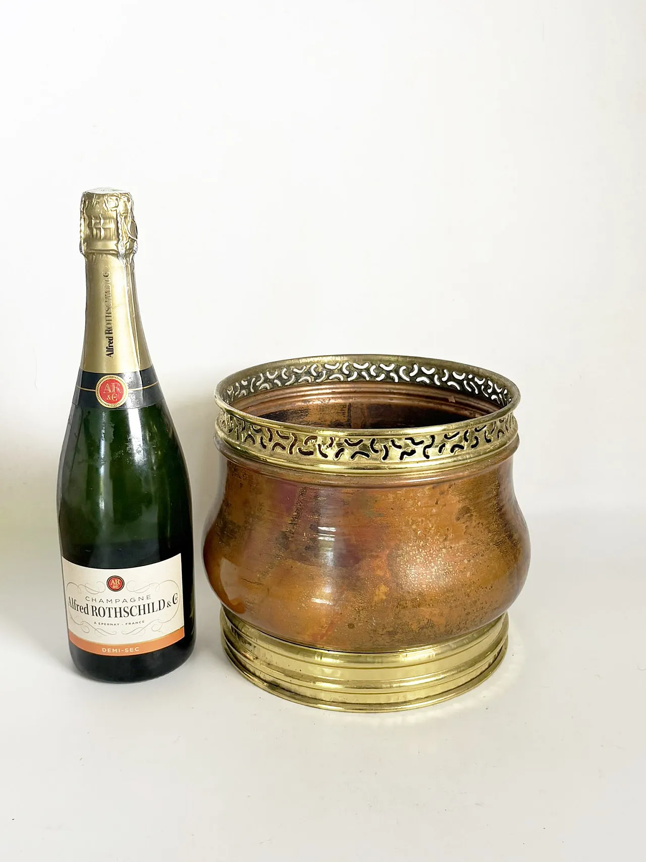 Brass and metal flower vase, 1970s 3