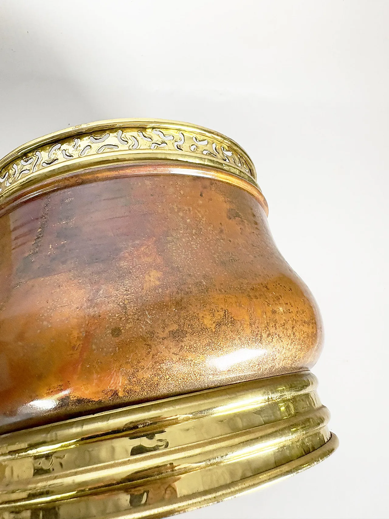 Brass and metal flower vase, 1970s 9