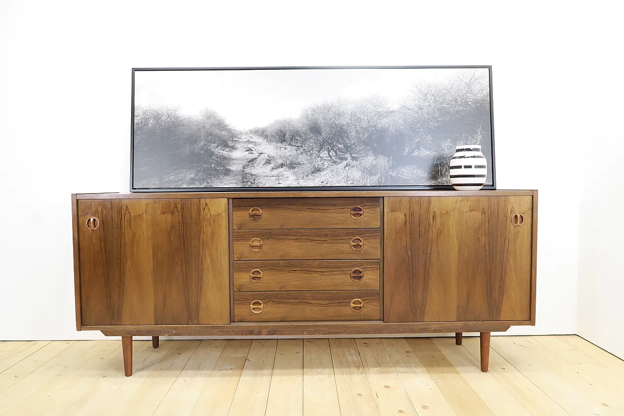 Teak sideboard with central drawers, 1960s 3