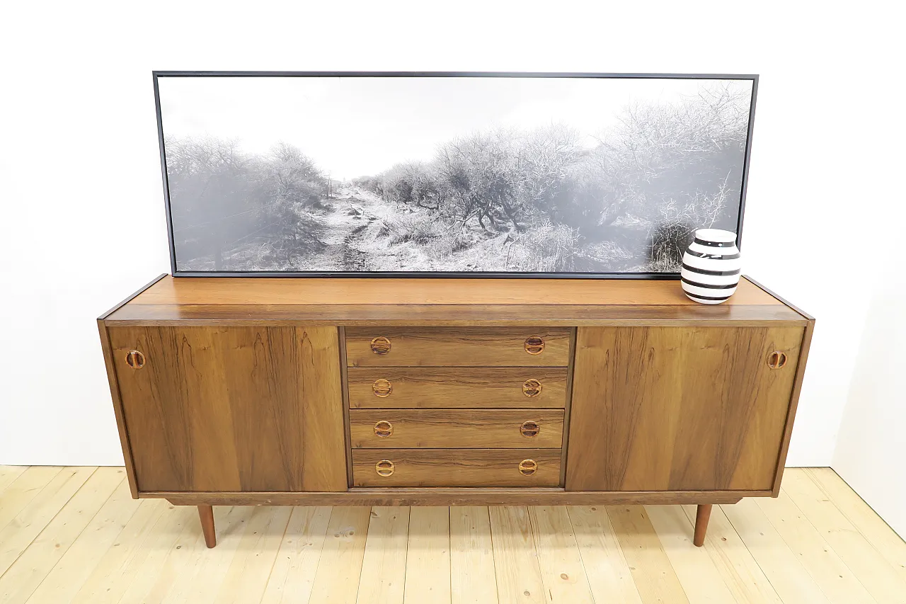 Teak sideboard with central drawers, 1960s 4