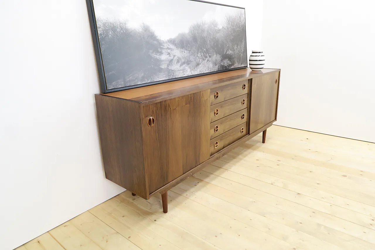 Teak sideboard with central drawers, 1960s 6