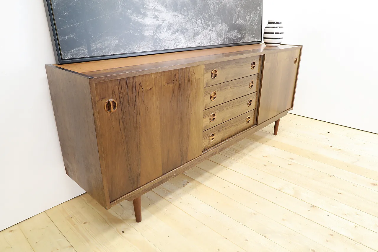 Teak sideboard with central drawers, 1960s 7