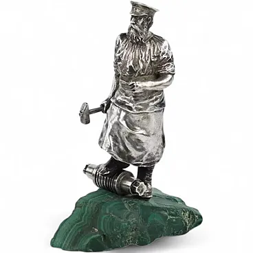 Ingegnere minerario, scultura in argento, inizio '900