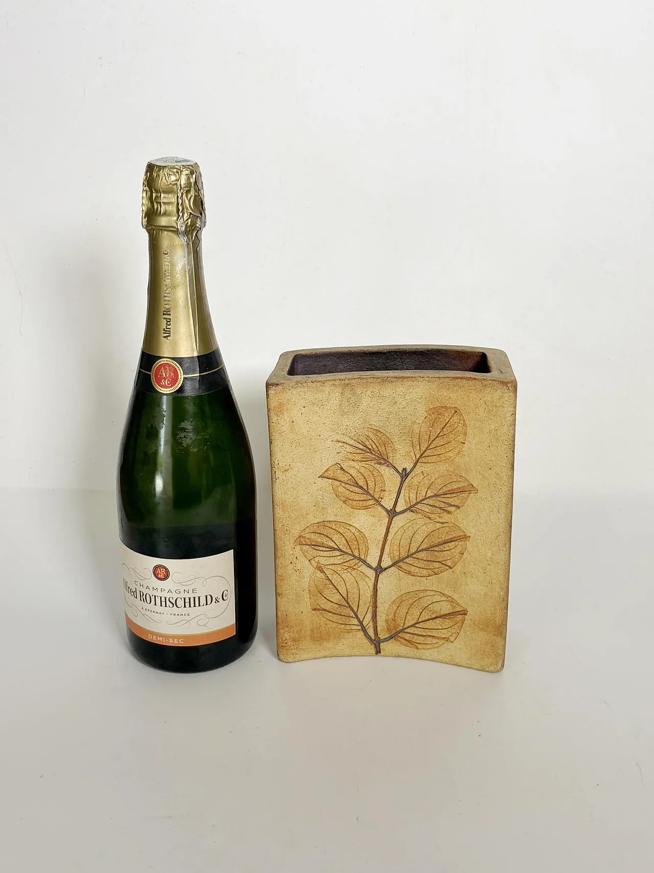 Brown pottery vase, 1960s 3
