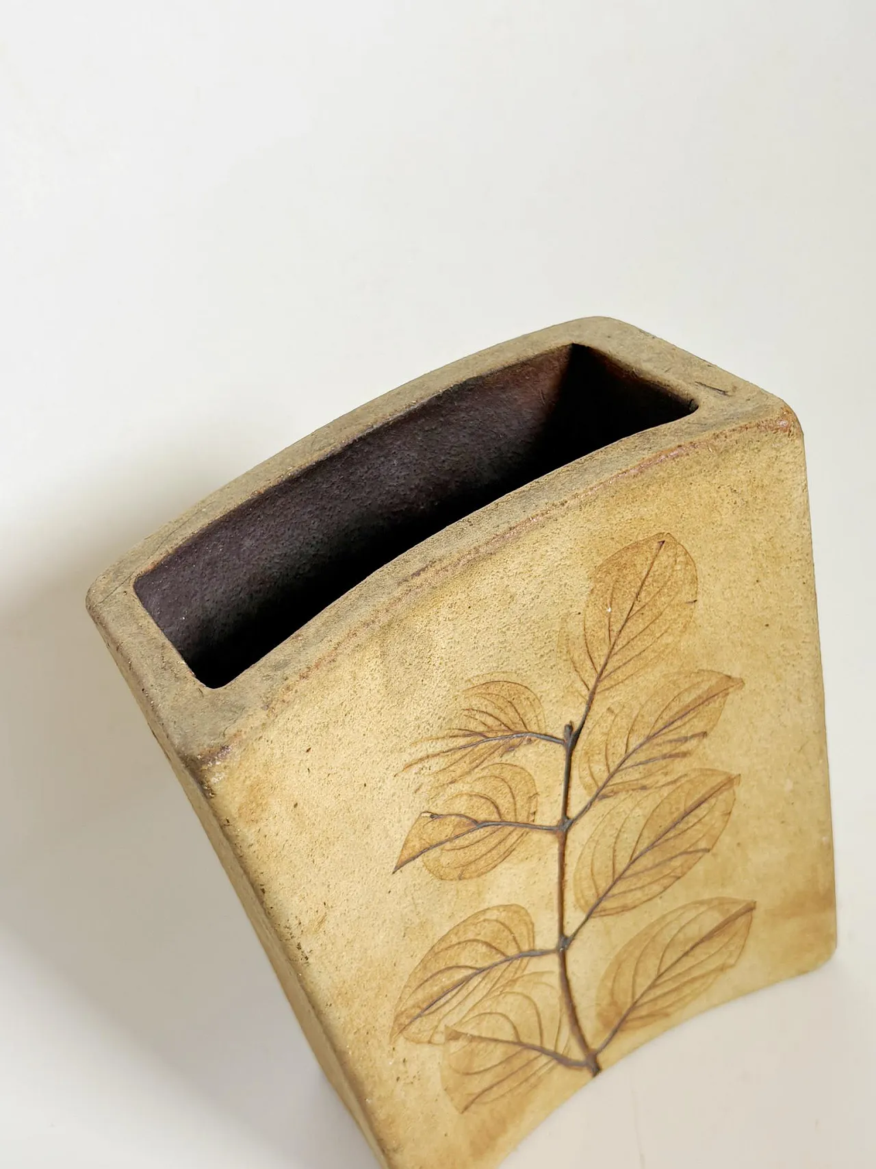 Brown pottery vase, 1960s 5