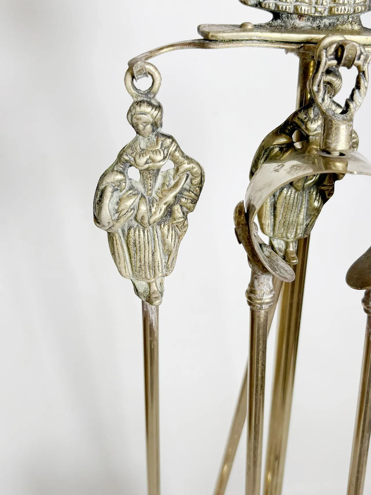 Brass fireplace tool set, 1960s 5