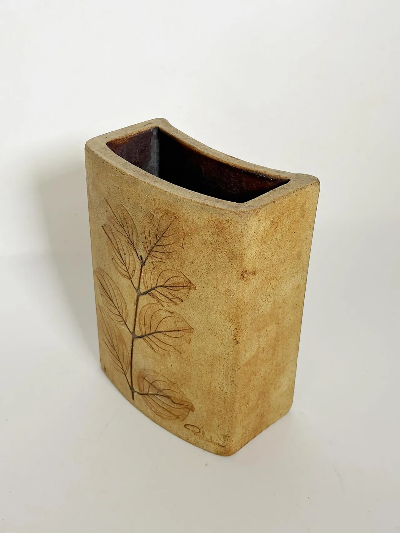 Brown pottery vase, 1960s 6