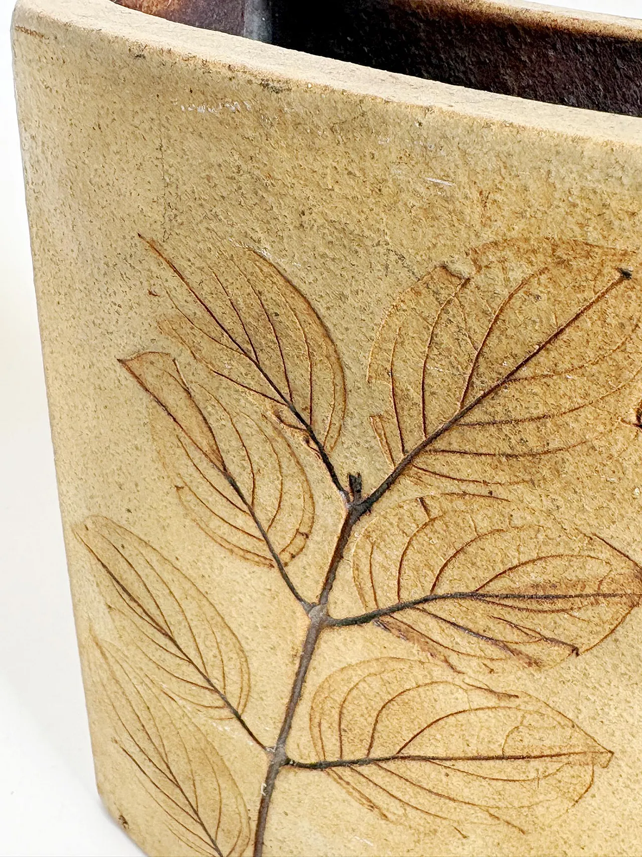 Brown pottery vase, 1960s 7
