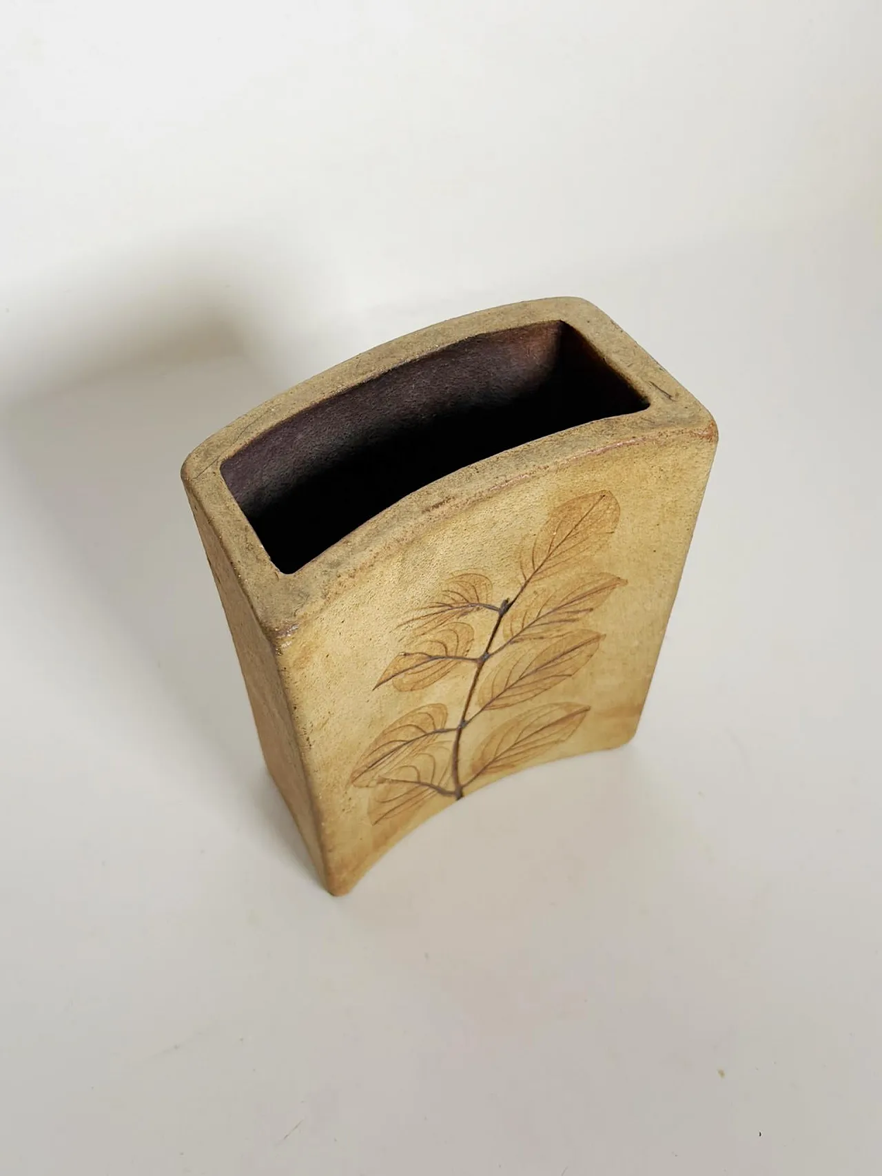 Brown pottery vase, 1960s 9