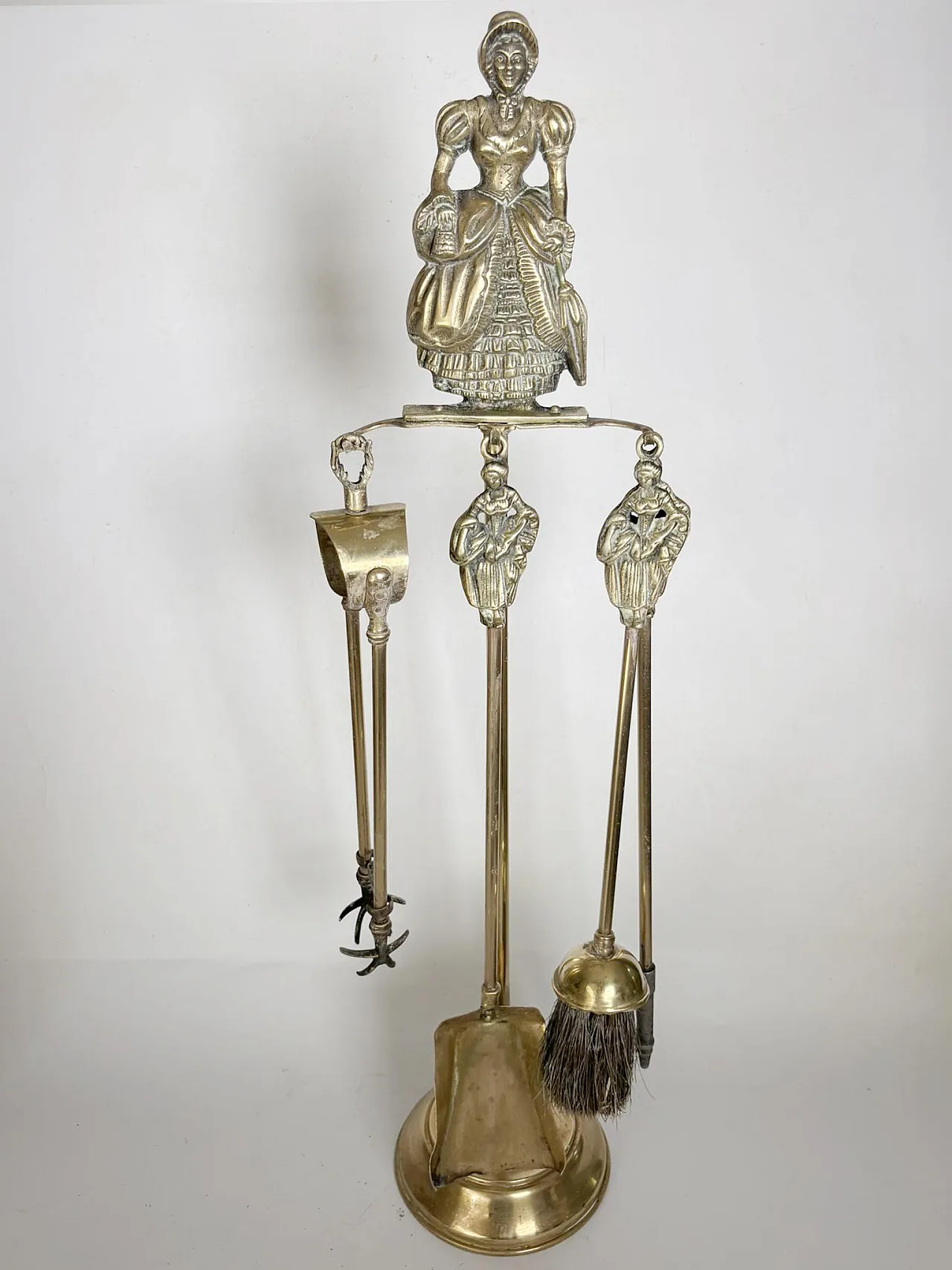Brass fireplace tool set, 1960s 11