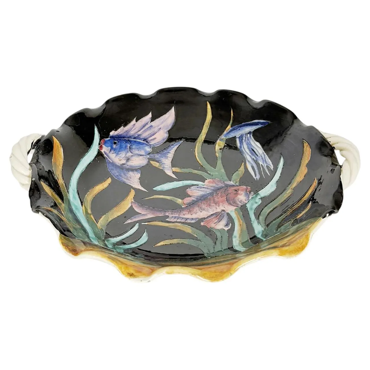 Piatto in ceramica o vassoio multiuso, anni ’60 1
