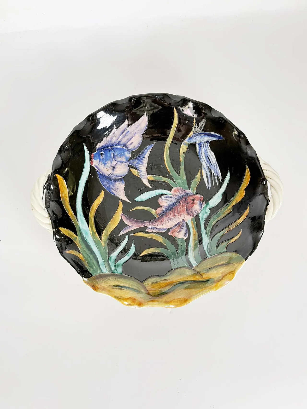 Piatto in ceramica o vassoio multiuso, anni ’60 4