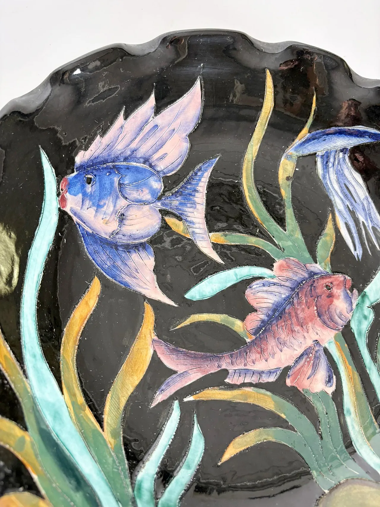 Piatto in ceramica o vassoio multiuso, anni ’60 5