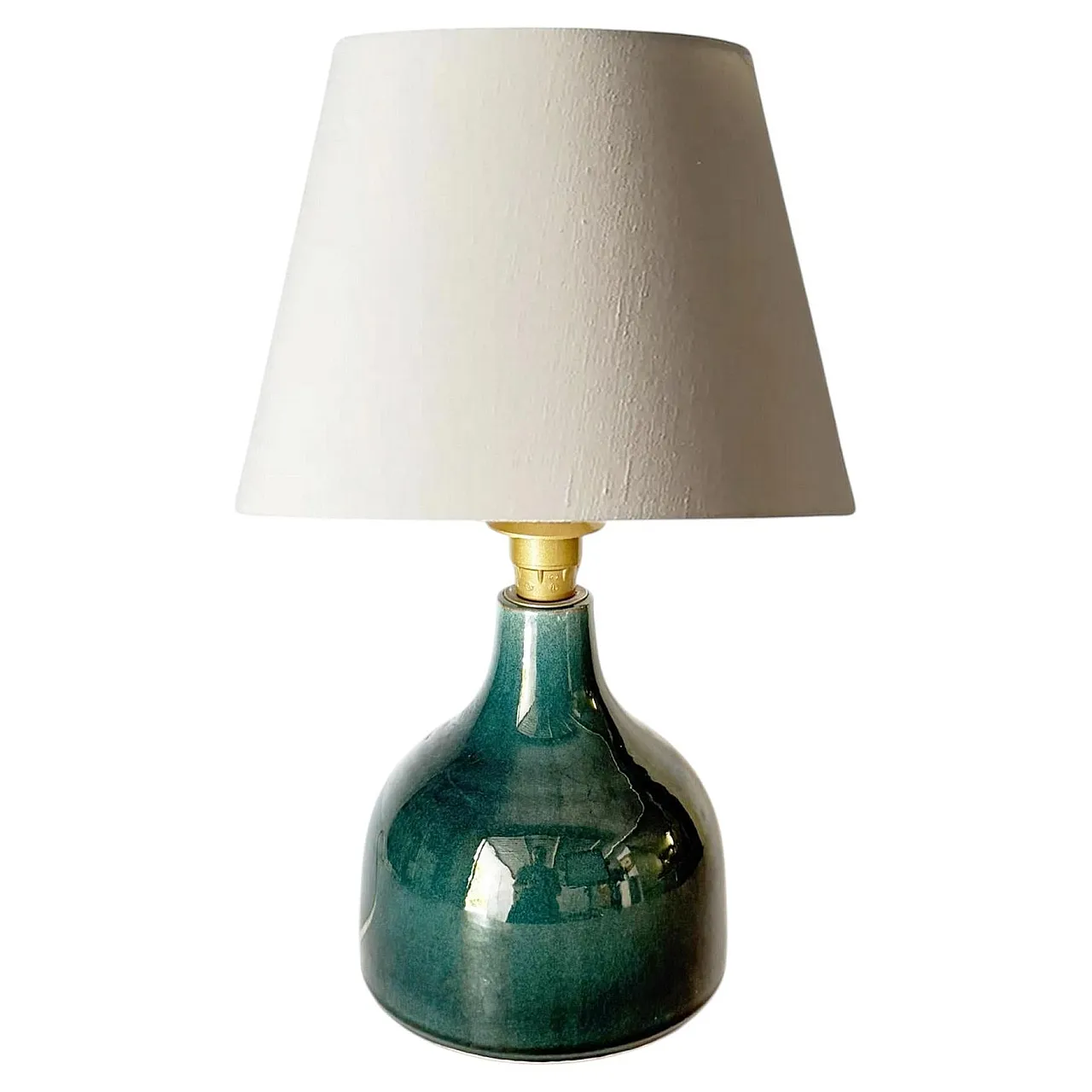 Blue ceramic table lamp, 1970s 1